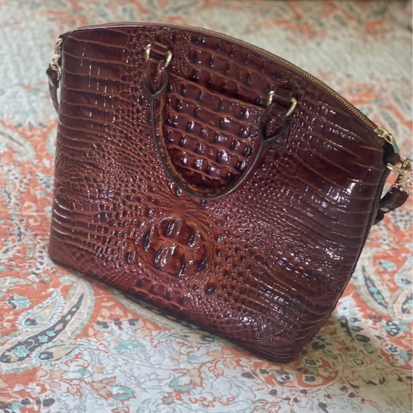 Brahmin Brown Crocodile Embossed Handbag